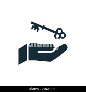 Hand and Key Icon Design Template Elements Stock Vector