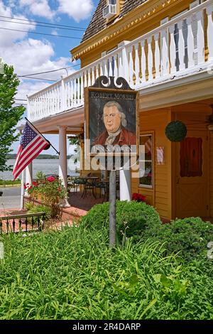 The Robert Morris Inn in Oxford, Maryland is believed to be the oldest inn in the USA. Stock Photo