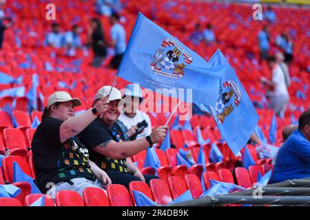 Coventry City supporters before the Sky Bet Championship Play-Off Final between Coventry City and Luton Town at Wembley Stadium, London on Saturday 27th May 2023. (Photo: Ivan Yordanov | MI News) Credit: MI News & Sport /Alamy Live News Stock Photo