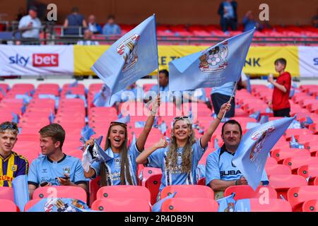 Coventry City supporters before the Sky Bet Championship Play-Off Final between Coventry City and Luton Town at Wembley Stadium, London on Saturday 27th May 2023. (Photo: Ivan Yordanov | MI News) Credit: MI News & Sport /Alamy Live News Stock Photo