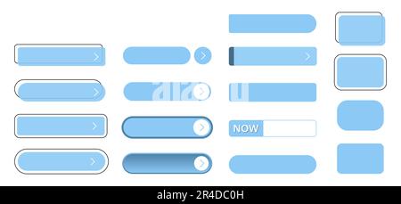 The book now is a set of simple modern buttons. Push button for an application, advertisement, store or website. Various icons for your product Stock Vector