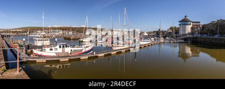 Panorama of Whitehaven Harbour, Cumbria, England, UK Stock Photo - Alamy