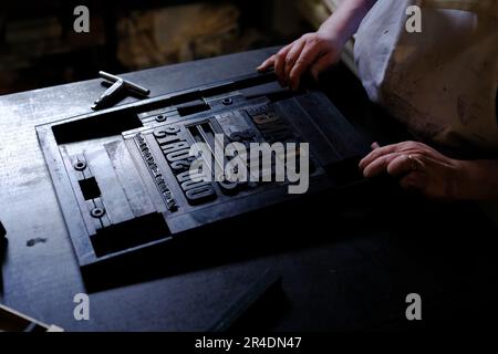 A letterpress printing workshop. Stock Photo