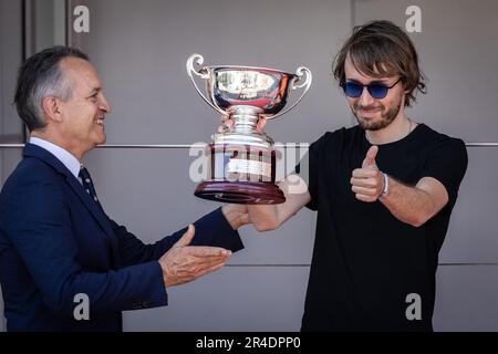 Monaco, Monaco. 27th May, 2023. PIC Charles (fra), DAMS owner, on the podium during the 5th round of the 2023 FIA Formula 2 Championship from May 26 to 28, 2023 on the Circuit de Monaco, in Monaco - Photo Diederik van der Laan/Dutch Photo Agency/DPPI Credit: DPPI Media/Alamy Live News Stock Photo