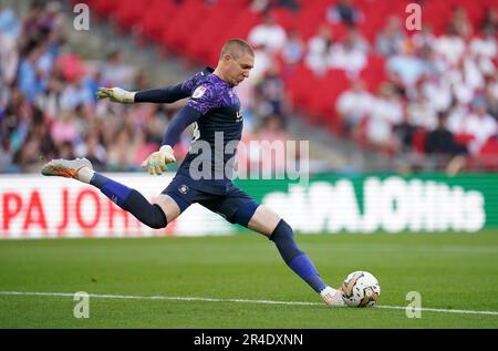 Luton Town goalkeeper Ethan Horvath during the Sky Bet Championship play-off final at Wembley Stadium, London. Picture date: Saturday May 27, 2023. Stock Photo