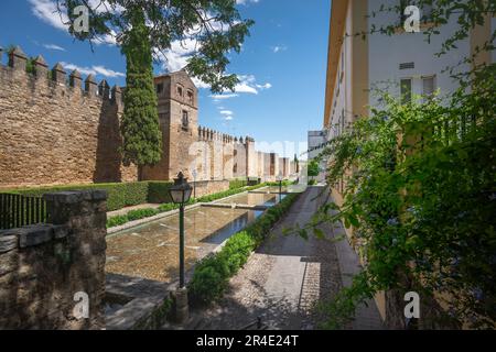 Walls and Moat at Puerta de Almodovar (Almodovar Gate) - Cordoba, Andalusia, Spain Stock Photo