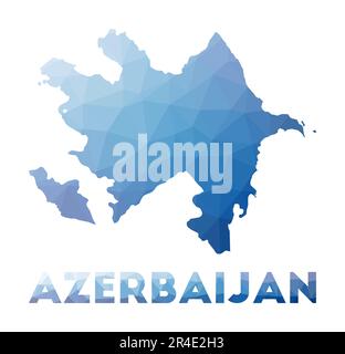 Low poly map of Azerbaijan. Geometric illustration of the country. Azerbaijan polygonal map. Technology, internet, network concept. Vector illustratio Stock Vector