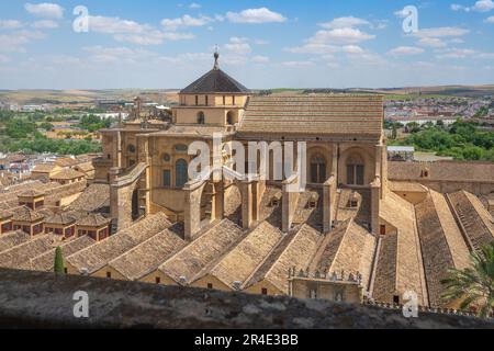 Aerial view of Mosque–Cathedral of Cordoba - Cordoba, Andalusia, Spain Stock Photo