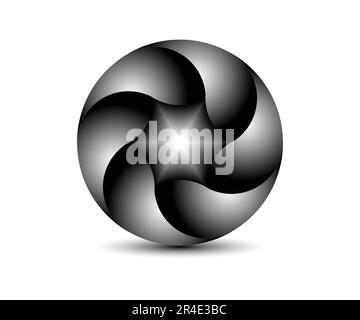 Circle with 6 segments and gradients logo or icon Stock Vector