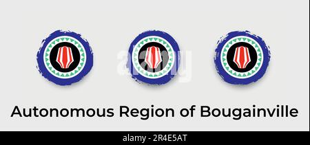 Autonomous Region of Bougainville flag grunge bubble vector icon illustration Stock Vector