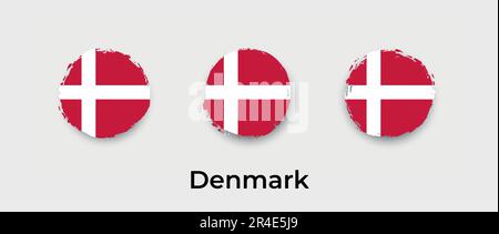 Denmark flag grunge bubble vector icon illustration Stock Vector