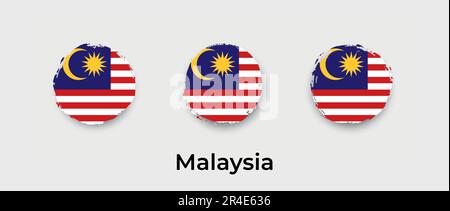 Malaysia flag grunge bubble vector icon illustration Stock Vector
