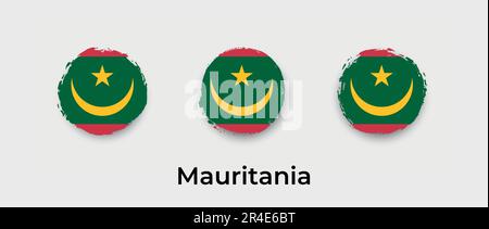 Mauritania flag grunge bubble vector icon illustration Stock Vector