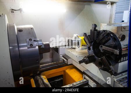 Podolsk, Moscow province - August 02, 2021: Modern turning latte with changing tools. Stock Photo