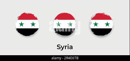 Syria flag grunge bubble vector icon illustration Stock Vector
