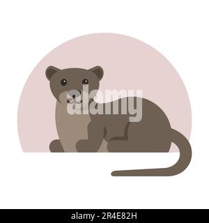 Cute otter flat icon. Vector illustration of a cute otter. Stock Vector