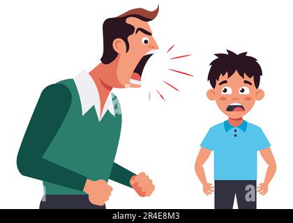 parents yelling at kids clipart