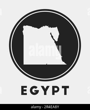 Egypt icon. Round logo with country map and title. Stylish Egypt badge with map. Vector illustration. Stock Vector