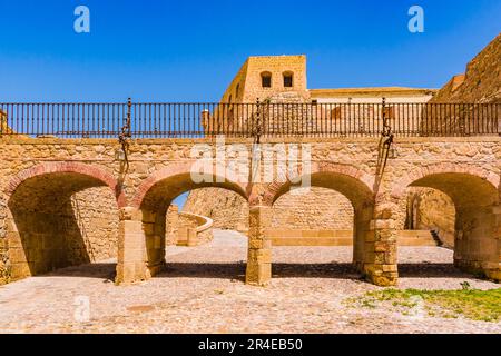 The Hornabeque Moat is one of the most outstanding places in the Spanish citadel of Melilla la Vieja, in Melilla. It is located at the western end of Stock Photo