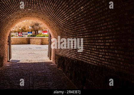 Passageway through the walls of the Second Walled Enclosure to the Square of the Four Cultures. Melilla, Ciudad Autónoma de Melilla, Spain, África, EU Stock Photo