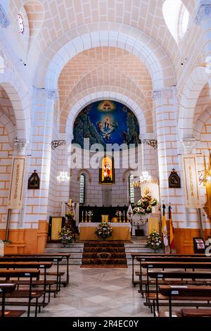 Interior. The Church of the Sacred Heart, Iglesia del Sagrado Corazón, is a neo-Romanesque Catholic temple in the Spanish city of Melilla. It is locat Stock Photo