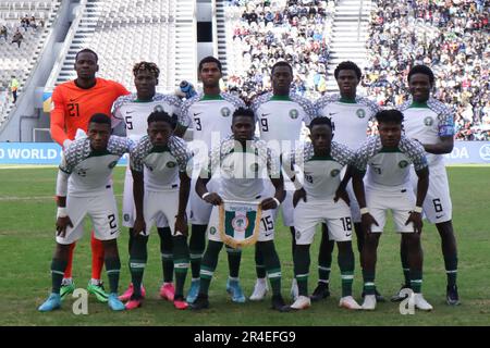 La Plata, Argentina, 27th May 2023, Team of Nigeria before the match of third round of Group D for World Cup FIFA U20 at Diego Armando Maradona Stadium  (Photo: Néstor J. Beremblum) Credit: Néstor J. Beremblum/Alamy Live News Stock Photo