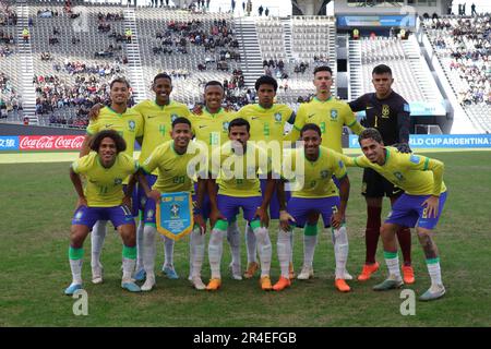 La Plata, Argentina, 27th May 2023, Team of Brazil before the match of third round of Group D for World Cup FIFA U20 at Diego Armando Maradona Stadium  (Photo: Néstor J. Beremblum) Credit: Néstor J. Beremblum/Alamy Live News Stock Photo