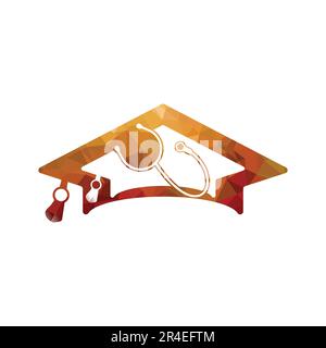 stethoscope education cap vector illustration Stock Vector