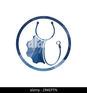 stethoscope gear and cog icon ring shape vector illustration Stock Vector