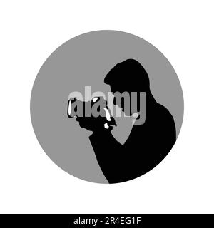 Photographer silhouette with camera. Vector illustration. Flat design style. Stock Vector