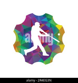 Baseball player vector logo design gear icon. Baseball player vector logo design. Stock Vector
