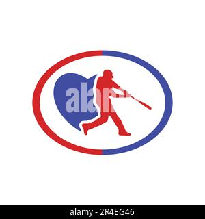 Baseball player icon. Shield club logo Baseball player vector logo. Stock Vector