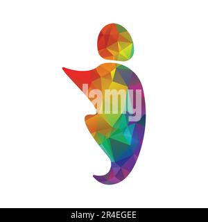 Colorful silhouette of a I icon on a white background. Vector illustration. Stock Vector