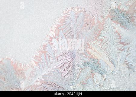 Frost on Window pane Stock Photo