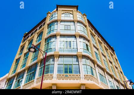 The Casa de los Cristales, House of Crystals, is a neo-Arabic building in the Spanish city of Melilla. It is located on General Prim street, in the Mo Stock Photo