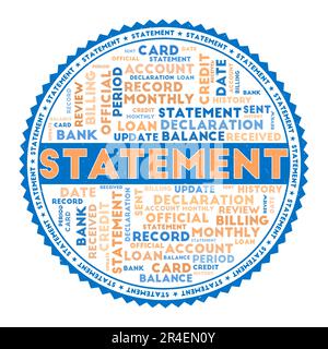 STATEMENT word image. Statement concept with word clouds and round text. Nice colors and grunge texture. Cool vector illustration. Stock Vector