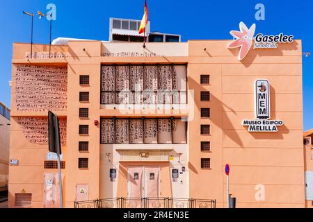 Facade of the Egyptian Museum of Melilla. Melilla, Ciudad Autónoma de Melilla, Spain, África, EU Stock Photo