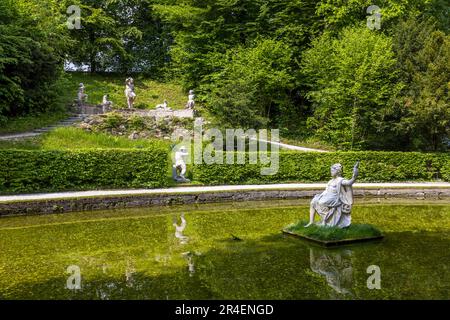 Sculptures in the park of Hellbrunn Palace in Salzburg, Austria Stock Photo