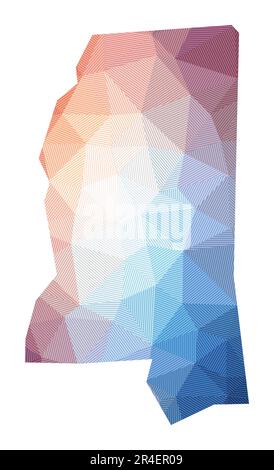 Mississippi map design. Shape of the US state with beautiful geometric ...