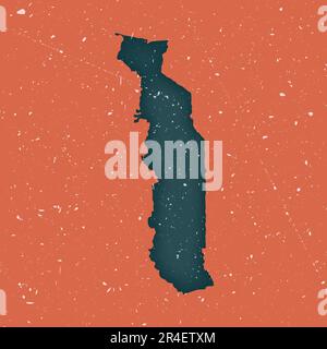 Togo vintage map. Grunge map of the country with distressed texture. Togo poster. Vector illustration. Stock Vector