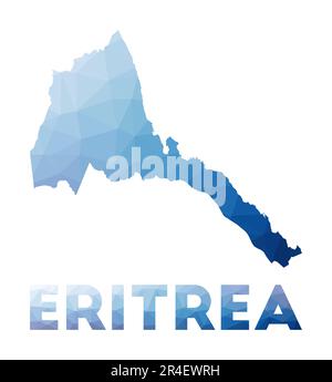 Low poly map of Eritrea. Geometric illustration of the country. Eritrea polygonal map. Technology, internet, network concept. Vector illustration. Stock Vector