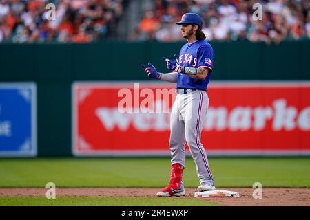 Texas Rangers catcher Jonah Heim reacts after striking out during an MLB  regular season game against the Colorado Rockies, Tuesday, June 1, 2021, in  D Stock Photo - Alamy