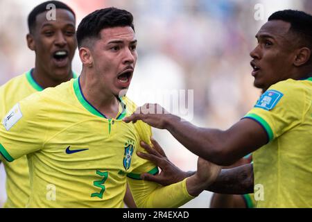 La Plata, Argentina, USA. 27th May, 2023. (SPO) FIFA U20 Soccer World Cup between Nigeria and Brazil. May 27, 2023, La Plata, Argentina: Soccer match between Nigeria and Brazil valid for the 3rd round of the first phase of the U-20 FIFA World Cup, on Saturday (27,) at Unico Diego Armando Maradona stadium, in La Plata, Argentina. Brazil won 2-0. Credit: Leonardo Sguacabia/Thenews2 (Credit Image: © Leonardo Sguacabia/TheNEWS2 via ZUMA Press Wire) EDITORIAL USAGE ONLY! Not for Commercial USAGE! Stock Photo