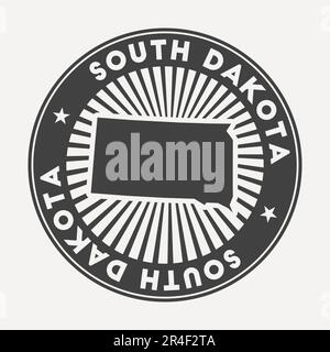 Vintage label with map of South Dakota, vector Stock Vector Image & Art ...
