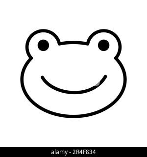 Frog face, muzzle. Doodle style. Hand drawn character. Animal head illustration. Stock Vector