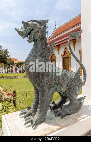 Statue of mythical creature Kraisorn Jumlang at Wat Benchamabophit Dusitvanaram (Marble Temple), Buddhist temple in Bangkok, Thailand Stock Photo