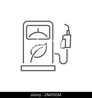 Biofuel station related vector linear icon. Alternative energy, environment conservation. Ecologically clean energy. Vector outline illustration Isola Stock Vector