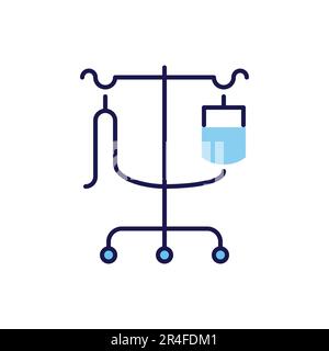 Dropper Stand related vector line icon. Isolated on white background. Vector illustration. Editable stroke Stock Vector