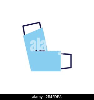 Inhaler related vector line icon. Isolated on white background. Vector illustration. Editable stroke Stock Vector
