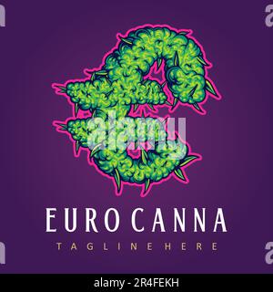 Cannabis typeface letter hemp buds letter illustrations vector ...